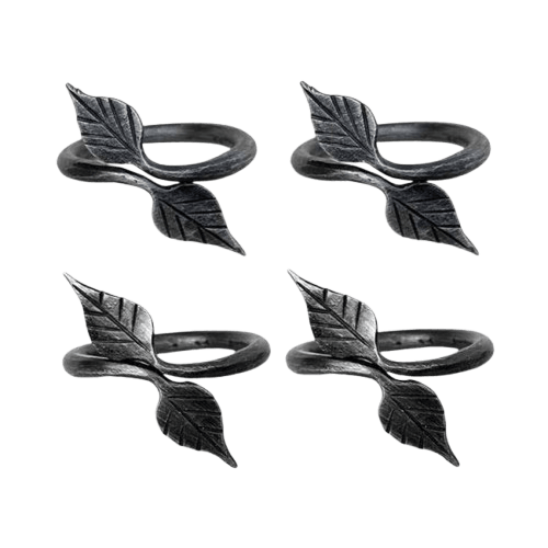 IRON NAPKIN RING (BLACK) SET OF 4